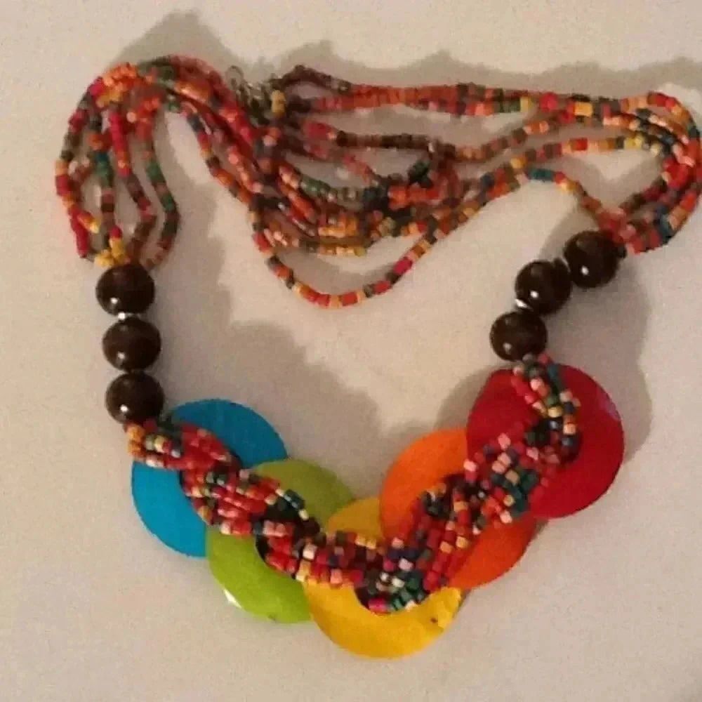Handmade wooden necklace. ❤️